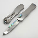 Heretic Custom Hydra V4 Stainless Steel Handle w/ Abalone Inlays & Cracked Ice S/E
