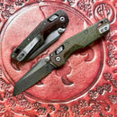 Microtech MSI RAM LOK Mini Outbreak Fluted Aluminum Handles w/ 3.15" Full Serrated M390MK Signature Series 210M-3FLOBS