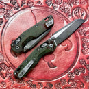 Microtech MSI RAM LOK Mini Outbreak Fluted Aluminum Handles w/ 3.15" Full Serrated M390MK Signature Series 210M-3FLOBS