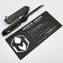 Heretic Knives Custom Jinn Flipper w/ Carbon Fiber Handles & Hand Ground Blued Damascus