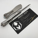 Heretic Custom Hydra V4 Stainless Steel Handle w/ Abalone Inlays & Cracked Ice S/E
