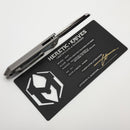 Heretic Knives Custom Jinn Flipper w/ Titanium Mother of Pearl Inlaid Handles & Hand Ground Cracked Ice M390