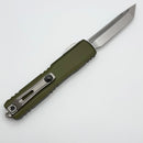 Microtech Ultratech ZBP Tanto Stonewash M390MK w/ OD Green Handle 1123-10OD