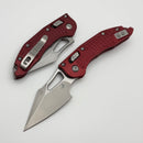 Microtech Knives Manual M-Stitch RAM LOK Merlot Frag Aluminum Handles & 3" Stonewash M390MK 169MRL-10FRMR