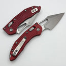 Microtech Knives Manual M-Stitch RAM LOK Merlot Frag Aluminum Handles & 3" Stonewash M390MK 169MRL-10FRMR