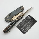 Microtech Marfione Select MSI RAM LOK Mini Slab Antique Denim Titanium Handles w/ Bronze Accents & 3.15" Bronze M390MK 210M-13MS6
