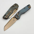 Microtech Marfione Select MSI RAM LOK Mini Fluted Antique Denim Titanium Handles w/ Bronze Accents & 3.15" Bronze M390MK 210M-13FLMS6