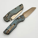 Microtech Marfione Select MSI RAM LOK Mini Fluted Antique Denim Titanium Handles w/ Bronze Accents & 3.15" Bronze M390MK 210M-13FLMS6