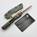 Microtech Marfione Select MSI RAM LOK Mini Frag Antique Denim Titanium Handles w/ Bronze Accents & 3.15" Bronze M390MK 210M-13FRMS6
