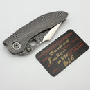 Borka Blades Custom Stitch w/ Barked Titanium Handles & Rocked M390 Blade/Back Spacer