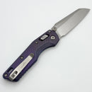 Microtech Marfione Select MSI RAM LOK Mini Fluted Galactic Purple Titanium Handles w/ Blue Accents & Purple Accents & 3.15" Stonewash M390MK 210M-10FLMS17