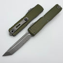 Microtech Ultratech ZBP Tanto Apocalyptic Partial Serrated w/ OD Green Handle 1123-11APOD
