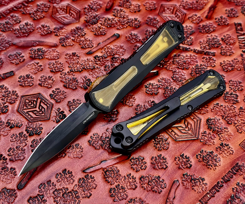 Heretic Knives Manticore S Ultem Inlays/Button w/ DLC Magnacut Double Edge H024-6A-ULTEM