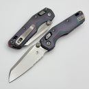 Microtech Marfione Select MSI RAM LOK Mini Slab Nebula Green Titanium Handles w/ Purple Accents & 3.15" Part Serrated Stonewash M390MK 210M-11MS18