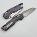 Microtech Marfione Select MSI RAM LOK Mini Slab Nebula Green Titanium Handles w/ Purple Accents & 3.15" Part Serrated Stonewash M390MK 210M-11MS18