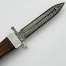 Marfione Custom Masterpiece Satin Stainless Body w/ Rosewood Handles & Flamed Hardware w/ Hattori Cowry-y Damascus D/E & Swing Guards