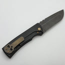 Chaves Knives Redencion 229 Kickstop Crusader Titanium Handles w/ Acid Etch M390 Drop Point