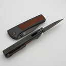 Chaves Knives Scapegoat Street Dirty Steve w/ Titanium Magnetic Natural Micarta Inlaid Handles & Stonewash Grey PVD M390