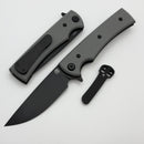 Chaves Knives Liberation Street Flipper w/ Charcoal Grey Handles & Black Drop Point Elmax - Blue Label