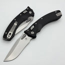 Microtech Amphibian Mini RAM LOK Black Fluted Aluminum & Stonewash M390MK 137MRL-10FL