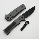 Chaves Knives Liberation Street Flipper w/ Charcoal Grey Handles & Black Drop Point Elmax - Blue Label