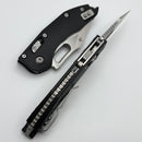 Microtech Knives Manual Stitch RAM LOK Smooth Black Aluminum & Part Serrated M390MK 169RL-11