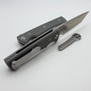 Chaves Knives Liberation Street Flipper w/ Charcoal Grey Handles & Satin Tanto Elmax - Blue Label