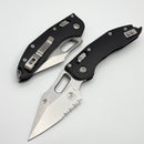 Microtech Knives Manual Stitch RAM LOK Smooth Black Aluminum & Part Serrated M390MK 169RL-11
