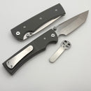 Chaves Knives Liberation 229 w/ Charcoal Grey G-10 Handles & Satin Tanto Elmax - Blue Label