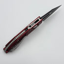 Microtech Knives Manual M-Stitch RAM LOK Merlot Frag Aluminum Handles & 3" Black M390MK 169MRL-1FRMR