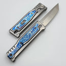 Reate EXO-M Titanium Handle w/ Heated Titanium Inlays & Clip w/ Satin Tanto Blade West Special