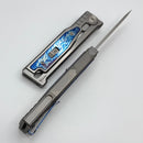 Reate EXO-M Titanium Handle w/ Heated Titanium Inlays & Clip w/ Satin Drop Point Blade West Special