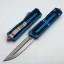 Microtech Scarab 2 Gen 3 Blue Handles w/ D/E-S Stonewash M390MK 1180-10BL