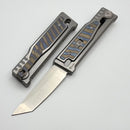 Reate EXO-M Titanium Handle w/ Flamed Titanium Inlays & Clip w/ Satin Tanto Blade West Special