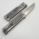 Reate EXO-M Titanium Handle w/ Flamed Titanium Inlays & Clip w/ Satin Tanto Blade West Special