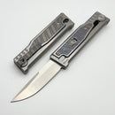 Reate EXO-M Titanium Handle w/ Flamed Titanium Inlays & Clip w/ Satin Drop Point Blade West Special