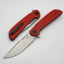 Reate Knives Remedy Fat Carbon Red Glass Handle w/ Black Accents & Belt Satin Elmax Blade West Special