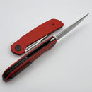 Reate Knives Remedy Fat Carbon Red Glass Handle w/ Black Accents & Belt Satin Elmax Blade West Special