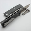 Chaves Knives Redencion 229 w/ Charcoal Grey G-10 Handles & Satin Tanto Elmax - Blue Label