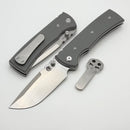 Chaves Knives Redencion 229 w/ Charcoal Grey G-10 Handles & Satin Drop Point Elmax - Blue Label
