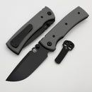 Chaves Knives Redencion 229 w/ Charcoal Grey G-10 Handles & Black Drop Point Elmax - Blue Label