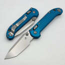 Factory Blem Microtech Knives LUDT Ram-Lok w/ Blue Frag Handle & Stonewash Tanto 1136RL-10FRBL
