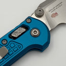 Factory Blem Microtech Knives LUDT Ram-Lok w/ Blue Frag Handle & Stonewash Tanto 1136RL-10FRBL