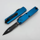 Microtech UTX-85 Gen III w/ Blue Handle & Part Serrated Black D/E M390MK 1232-2BL