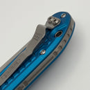 Factory Blem Microtech Knives LUDT Ram-Lok w/ Blue Frag Handle & Stonewash Tanto 1136RL-10FRBL
