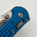 Factory Blem Microtech Knives LUDT Ram-Lok w/ Blue Frag Handle & Stonewash Tanto 1136RL-10FRBL