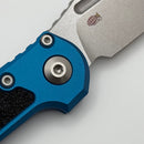 Factory Blem Microtech Knives LUDT Gen III Stonewash Drop Point w/ Blue Handle 1135-10BL