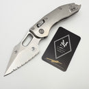 Microtech Marfione Select Manual Stitch RAM LOK Titanium Handles & Full Serrated Stonewash M390MK w/ Double Vapor Blast & Bronze Accents 169RL-12MS1
