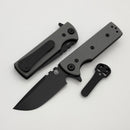 Chaves Knives T.A.K w/ Charcoal Grey G-10 Handles & Black Drop Point Elmax - Blue Label