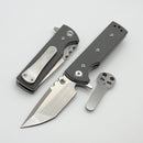 Chaves Knives T.A.K w/ Charcoal Grey G-10 Handles & Satin Tanto Elmax - Blue Label